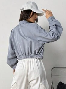 Muchica 1 chiếc áo len cardigan chống nắng màu xám cho nữ - Màu Xám nhạt - Xem 2