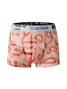 3 pièces/set Boxers décontractés à bande tricotée avec lettres pour hommes - Multicolore - Voir 3