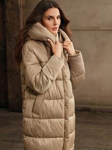 Anewsta 女式长袖纯色连帽冬季夹克