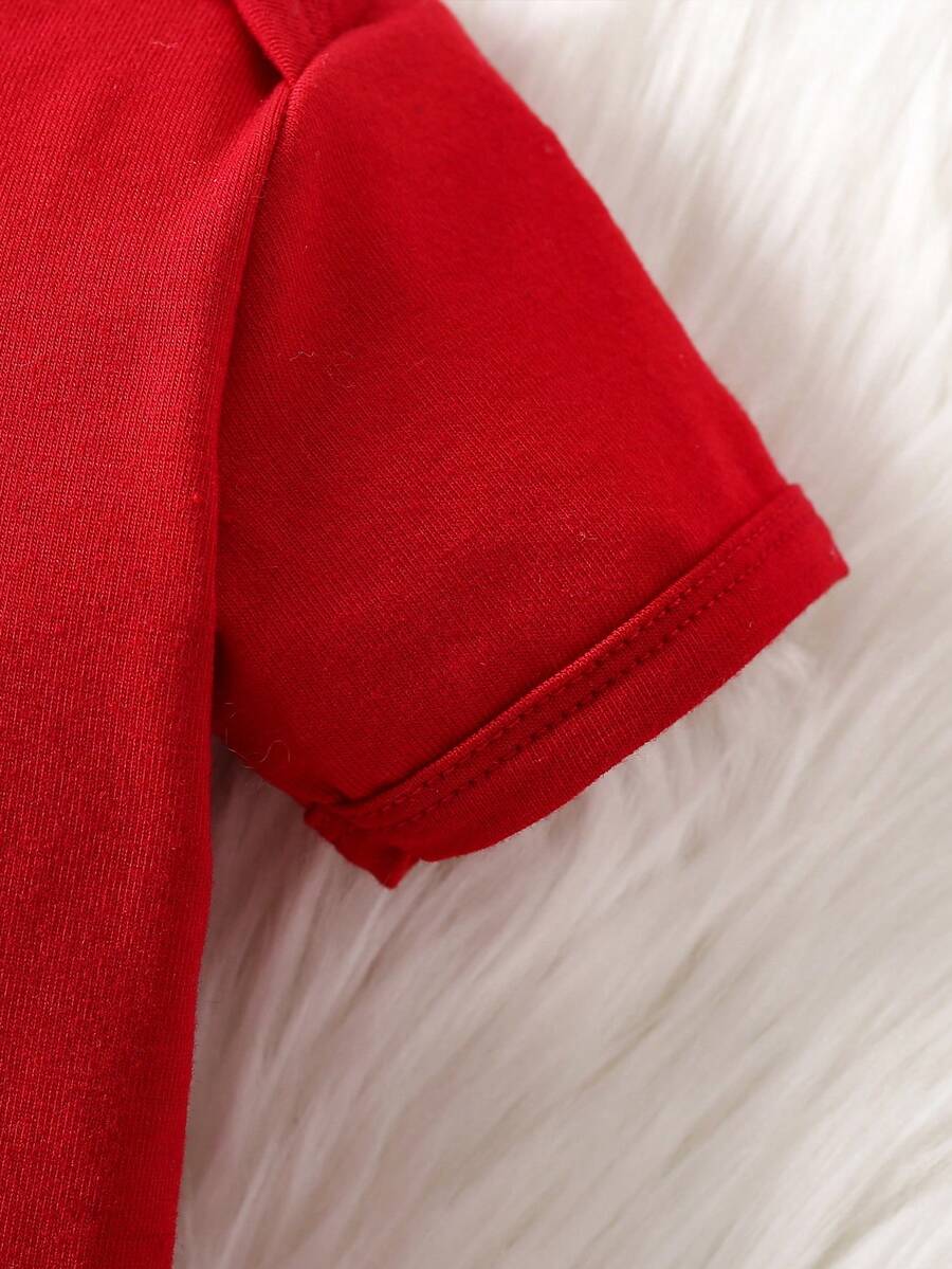 Baby Boy Casual Fashionable Cute Cartoon Santa Claus & Reindeer Print