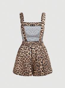 SHEIN MOD Mono estampado de leopardo retro lindo talla grande para mujer en verano - Multicolor - Ver 2