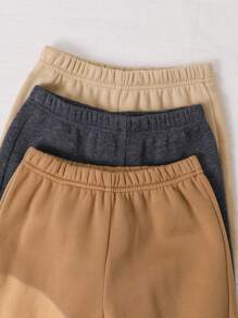 6 piezas Conjunto informal de sudadera y pantalón de chándal suelto con estampado de letra de unicolor para niña joven