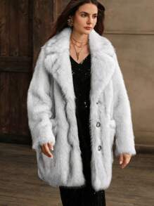 Anewsta Mid-Length Fluffy Fluffy Cardigan For Women, Classic Versatile Design