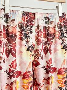 SHEIN LUNE Quần legging in họa tiết toàn thân cho nữ, mặc thường ngày - Màu vàng - Xem 3