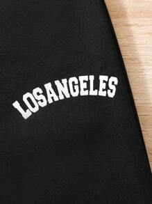 SHEIN 2 件套年轻女孩字母印花休闲运动裤 - 彩色 - 查看 3