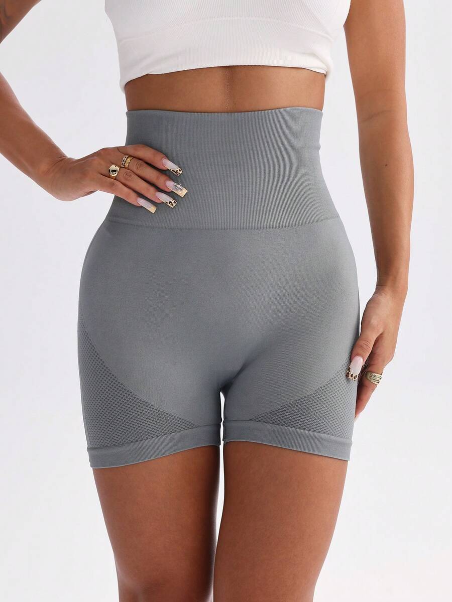SHEIN Sport Seamluxe Women's Solid Color High Waist Tummy Control