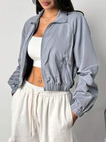 Muchica 1 chiếc áo len cardigan chống nắng màu xám cho nữ - Màu Xám nhạt - Xem 4