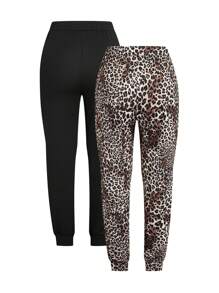Calvaya Plus Size Front Tie Waist Minimalist Casual Pants Fall Cloth For Women - Multicolor - View 2