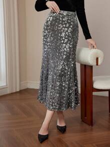 MOTF PREMIUM SEQUINS MERMAID HEM LONG SKIRT WOMEN OUTFIT