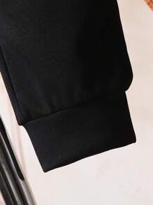 SHEIN 2pcs Baby Boys'  Long Sleeve Sweatshirt And Pants Set With Plush Retro Pattern