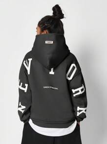 SUMWON Sudadera con capucha de diseñador Sumwon International, estilo urbano oversize, suéter deportivo de invierno y otoño, sudadera tipo varsity con letras juveniles