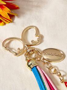 Frida Kahlo X SHEIN 心形和字母图案彩色流苏钥匙扣包包饰品、礼物、情人节 - 彩色 - 查看 5