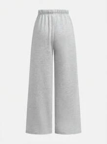 SHEIN 2 件套 Tween 女童宽松字母图案印花连帽衫和阔腿裤运动装