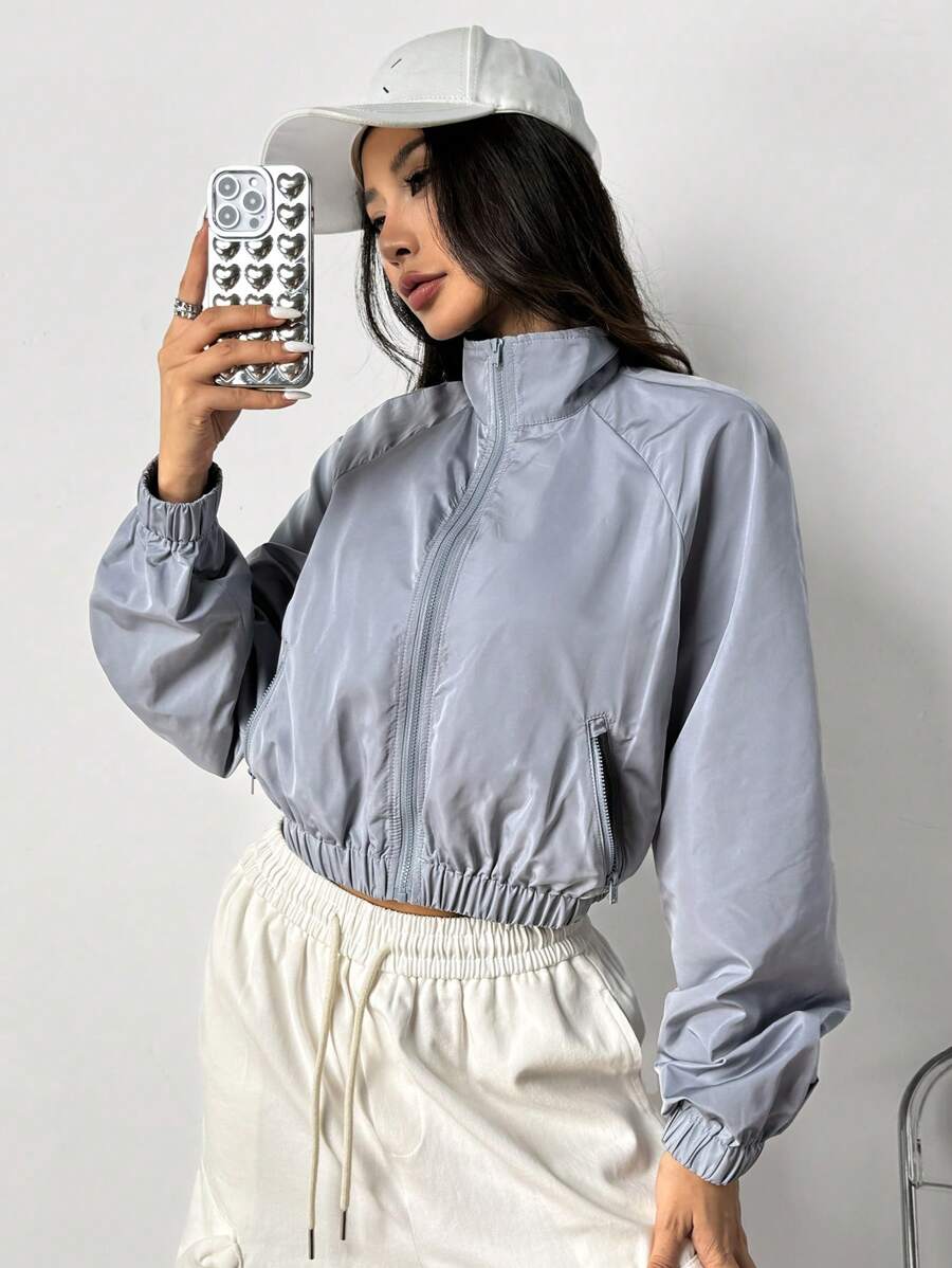 Muchica 1 chiếc áo len cardigan chống nắng màu xám cho nữ - Màu Xám nhạt - Xem 1