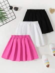 SHEIN 3件套少女优雅百褶裙套装