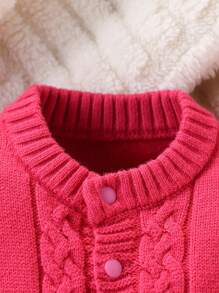 Newborn Baby Girl Fashionable & Cute All-Match Knitted Sweater Jumpsuit, Clothes Outfits For Fall And Winter