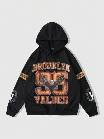 Street Life Men's Casual Hooded Sweatshirt, Suitable For Spring, Autumn And Winter