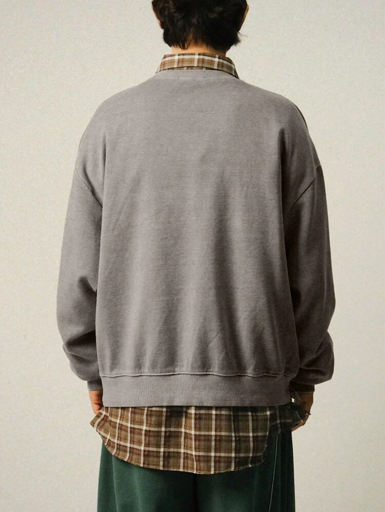 Men's Letter Print Pullover Sweatshirt, Autumn