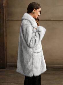 Anewsta Mid-Length Fluffy Fluffy Cardigan For Women, Classic Versatile Design