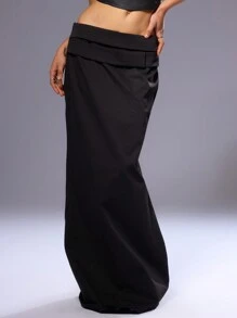 MUSERA Falda larga con cinturón, elegante para primavera y verano, sexy