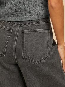 WESTFADE Premium 91% Cotton Denim High Rise Wide Leg Baggy Jeans