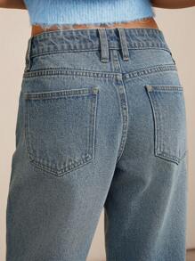 WESTFADE Quần Jeans Ống Đứng Rách Denim 97% Cotton Cao Cấp - Rửa nhẹ - Xem 5