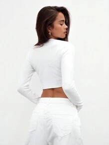 MUSERA ESSENTIALS Cropped Long Sleeve Top Casual Capsule Wardrobe Everyday Airport Holiday Fall Back To School Autumn Winter Christmas Elegant