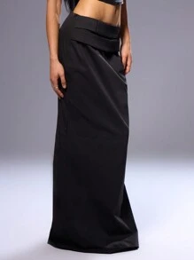 MUSERA Falda larga con cinturón, elegante para primavera y verano, sexy