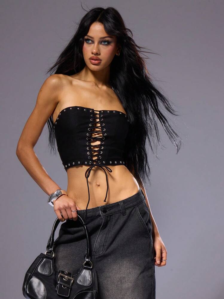 Lace up bandeau top outlet