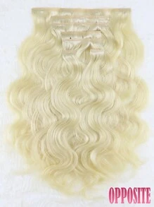 Seamless Clip Ins 7pcs Body Wave 613# Bleach Blonde 130g/150g Full Head Seamless PU Clip Ins Extensions 100% Cuticle Aligned Double Drown Remy Human Hair HQ Invisible Clip In Hair Extensions - S613 - View 4
