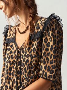 Bohemela Women's V-Neck Loose Vacation Print Woven Blouse, Short Sleeve,Short Sleeve Tops