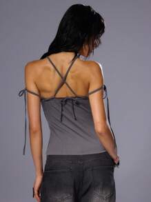 MUSERA Top con hombros descubiertos y lazo, estilo verano Ibiza