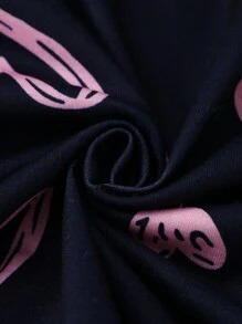 2pcs Tween Girl Casual Heart & Letter Printed Flame Resistant Long Sleeve Cardigan With Pants Comfortable Loungewear Set - Multicolor - View 4