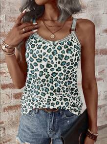 EMERY ROSE Women's Leopard Print Camisole Top, Perfect For Summer - Multicolor - View 6