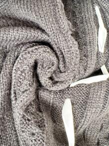 Calvaya Plus Size damski kardigan jednorzędowy z długim rękawem i sznurowaniem z boku, swobodny, jesień i zima