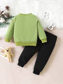 男嬰卡通圖案衛衣和衛褲 - 彩色 - 查看 2