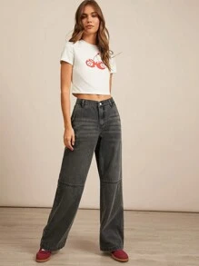 WESTFADE Jeans de mezclilla de algodón premium, informales y holgados - Gris - Ver 7