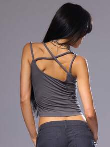 MUSERA Strappy Sleeveless Cami Top Vacation Spring Summer Fall - Black - View 5