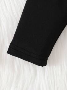 Baby Girls' Cartoon Cat Print Raglan Sleeve Ruffle Trim Top And Pants Casual 2pcs Set, Spring Fall - Dark Green - View 5