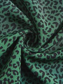 Sweetra 大码豹纹开叉褶皱 A 字裙，休闲海滩 - 彩色 - 查看 4