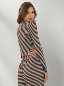 WESTFADE 条纹亨利休闲上衣