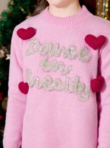Vestido jacquard prateado com glitter e letras para meninas pré-adolescentes apresenta um design moderno e adorável