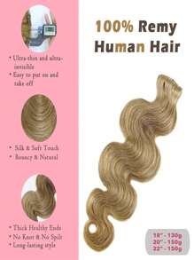 Seamless Clip Ins 7pcs Body Wave 27# Caramel Brown 130g/150g Full Head Seamless PU Clip Ins Extensions 100% Cuticle Aligned Double Drown Remy Human Hair HQ Invisible Clip In Hair Extensions - S27 - View 2