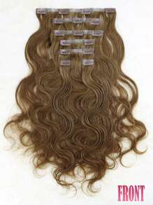 Seamless Clip Ins 7 chiếc Body Wave 6 Medium Brown 130g/150g Tóc nối kẹp PU liền mạch nguyên đầu 100% thẳng hàng với lớp biểu bì Tóc nối kẹp vô hình HQ Double Drown Remy - S6 - Xem 3