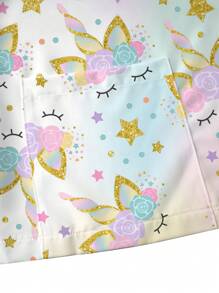 PopScrub Jaket Seragam Perawat Wanita Motif Unicorn dengan Kancing Depan - MultiWarna - View 6