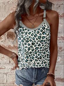 EMERY ROSE Women's Leopard Print Camisole Top, Perfect For Summer - Multicolor - View 5