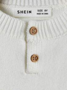 SHEIN Maglione oversize a girocollo maniche lunghe per Tween Boys