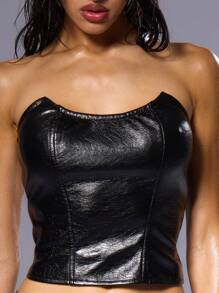 MUSERA Zip Front Structured Corset Top Going Out Tops Vacation Spring Summer