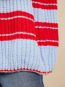 WESTFADE Jersey oversized casual de rayas para otoño