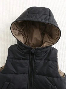 SHEIN Áo khoác nỉ dày màu trơn có mũ trùm đầu cho bé trai - Nhiều màu - Xem 7